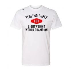 Fit Warrior Teofimo Lopez Lightweight IBF Champion White/Black Tee